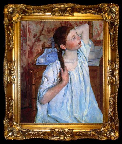 framed  Mary Cassatt Girl Arranging her Hair, ta009-2